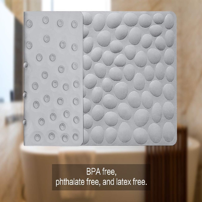 Non Slip Bathtub Mat Soft Rubber Bathroom Bathmat with Strong Suction Cups