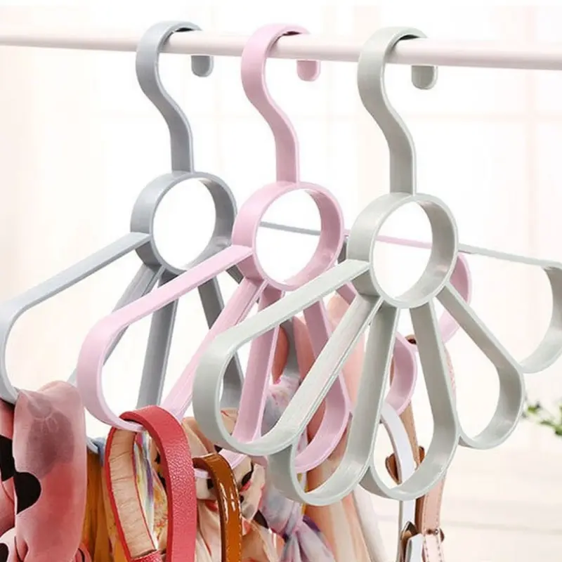 3pcs set multi hole non slip plastic clothes hangers durable clothes racks for scarves ties household storage organizer for bathroom bedroom closet wardrobe home dorm details 1