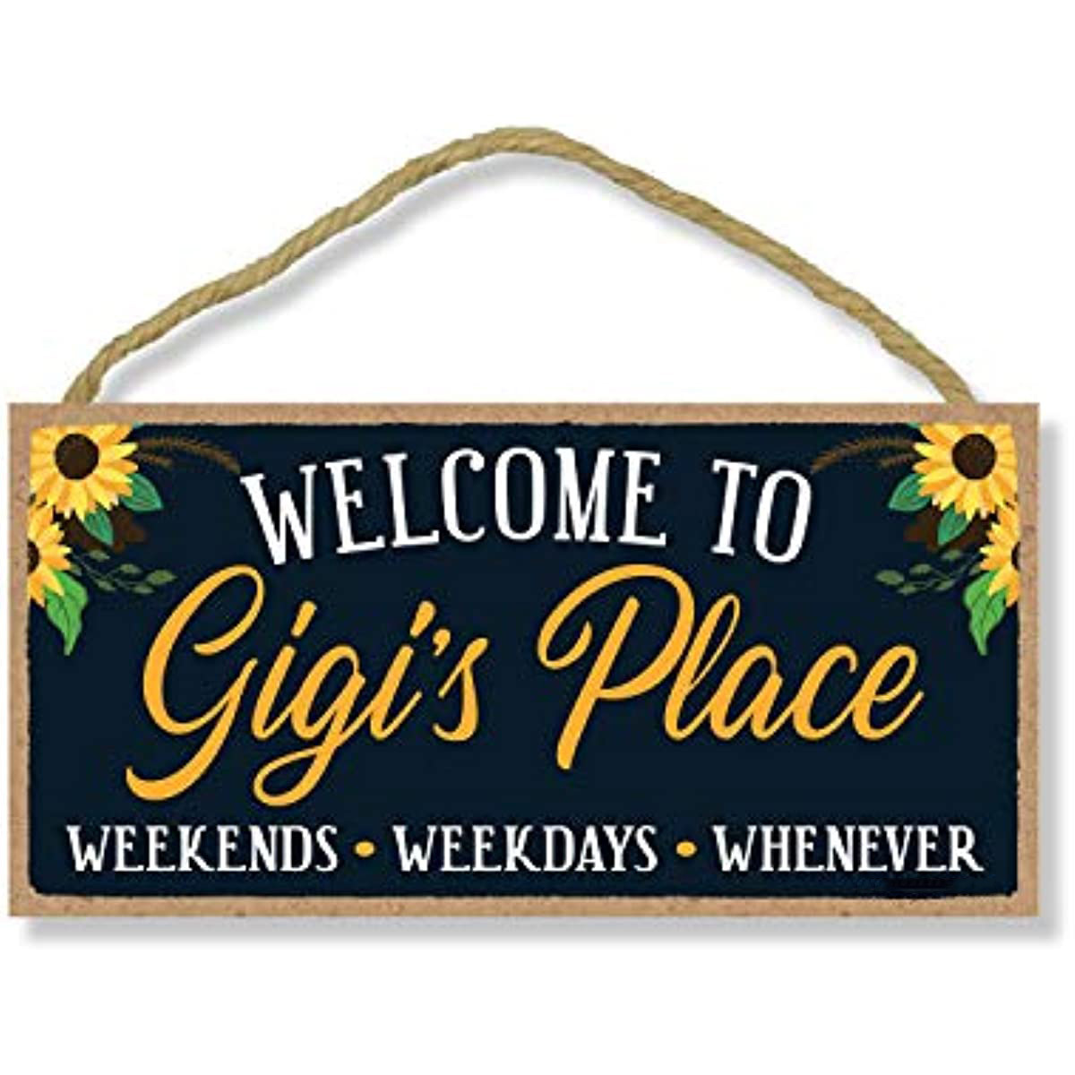 

1pc Welcome To Gigi's Place, Hanging Wooden Sign Home Decor For Grandma, Hanging Decorative Wall Sign Gift