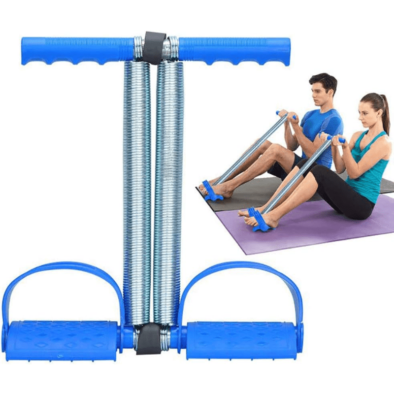 COVVY Elastic Sit Up Equipment, Pull Rope Dual Spring Tension Foot Pedal Sit Up Equipment for Abdominal, Leg Exerciser Tummy Trimmer Sport Fitness