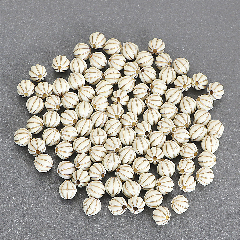 100pcs Baroque Striped Acrylic Beads for DIY Bracelet Making