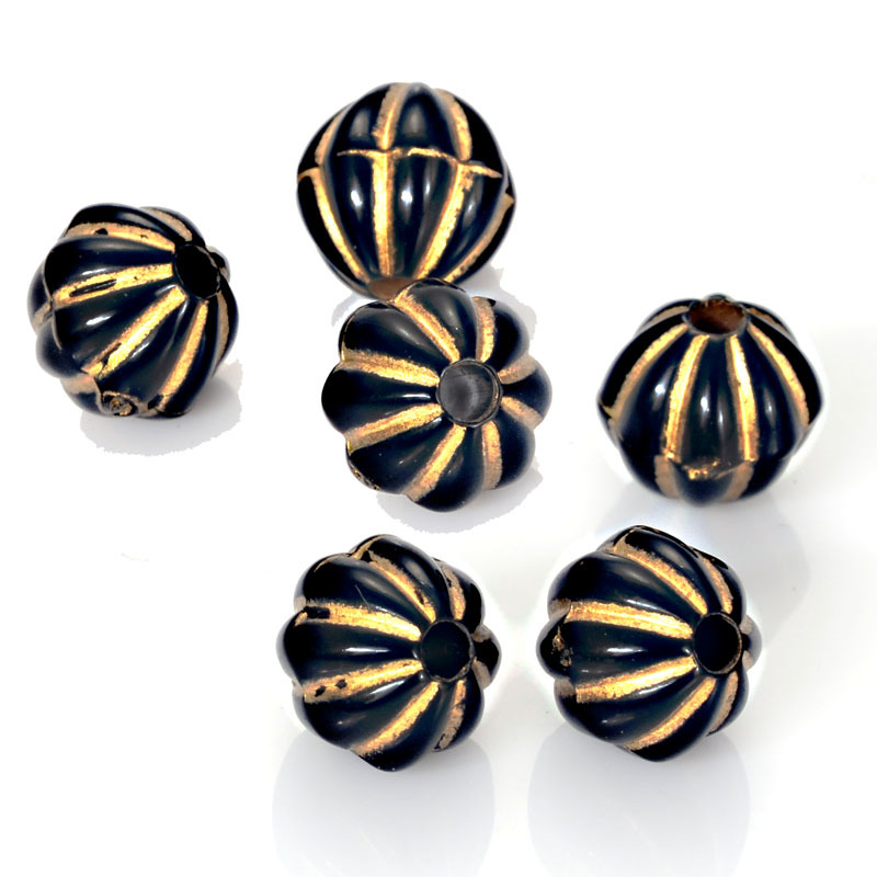 100pcs Baroque Striped Acrylic Beads for DIY Bracelet Making