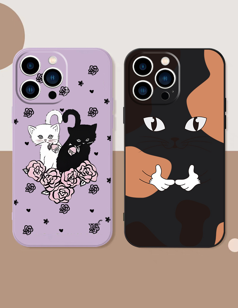 Cute Cat Pattern Phone Case Iphone 11 12 13 14 Pro Max Mini Temu