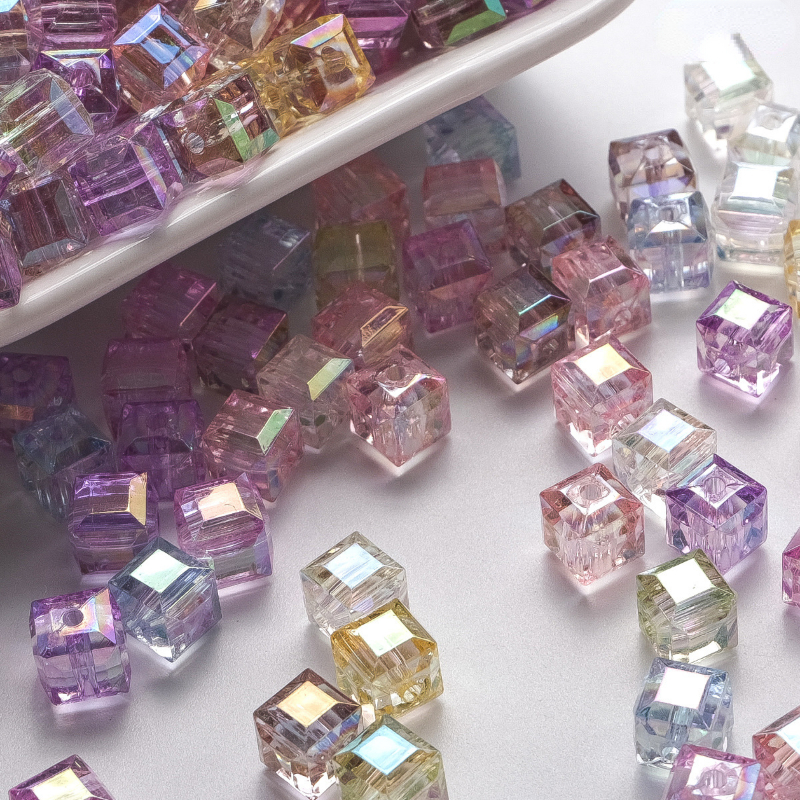 Wholesale UNICRAFTALE about 50pcs 8mm Square Spacer Beads