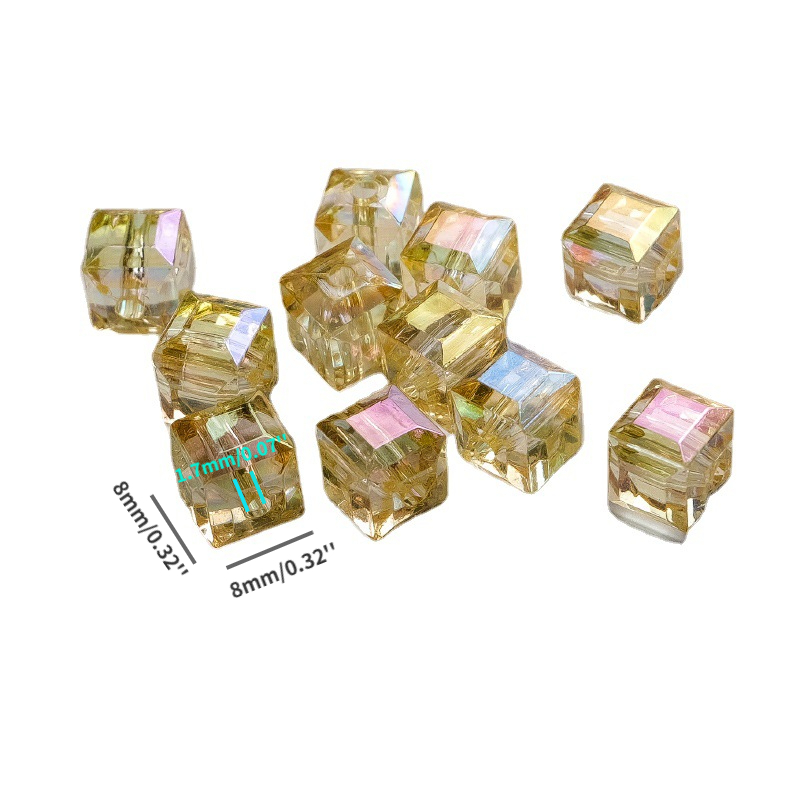 Colorful Cubic Dice Beads Square Shape Acrylic Spacer Beads - Temu