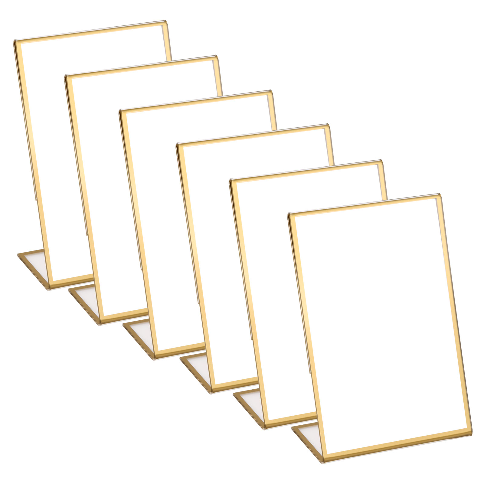 6Pack 4x6 Acrylic Sign Holder with Gold Frames and Kuwait