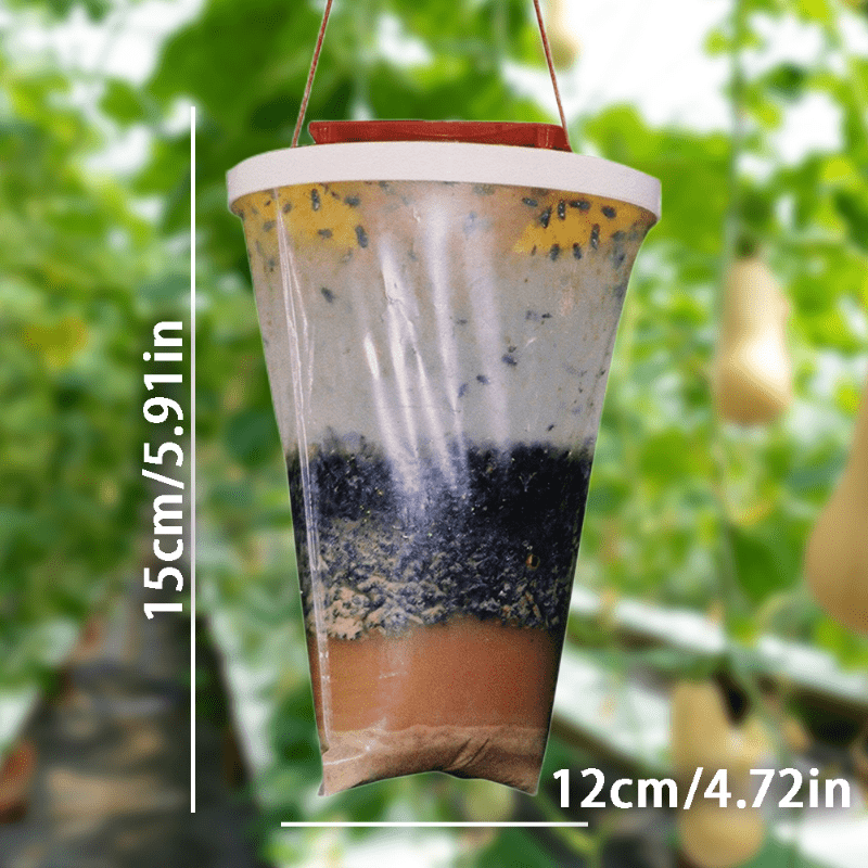 Flies Be Gone Fly Trap - Disposable Non Toxic Fly Catcher - Made in USA -  Natural Bait Trap for Patios, Ranches. Easy to Use Outdoor Fly Traps, Keeps