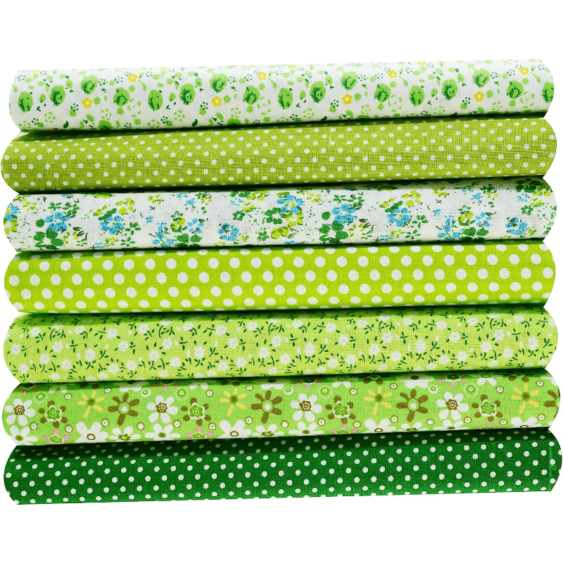 Green Fat Quarters Fabric Bundles Print Fabric Diy Handmade - Temu