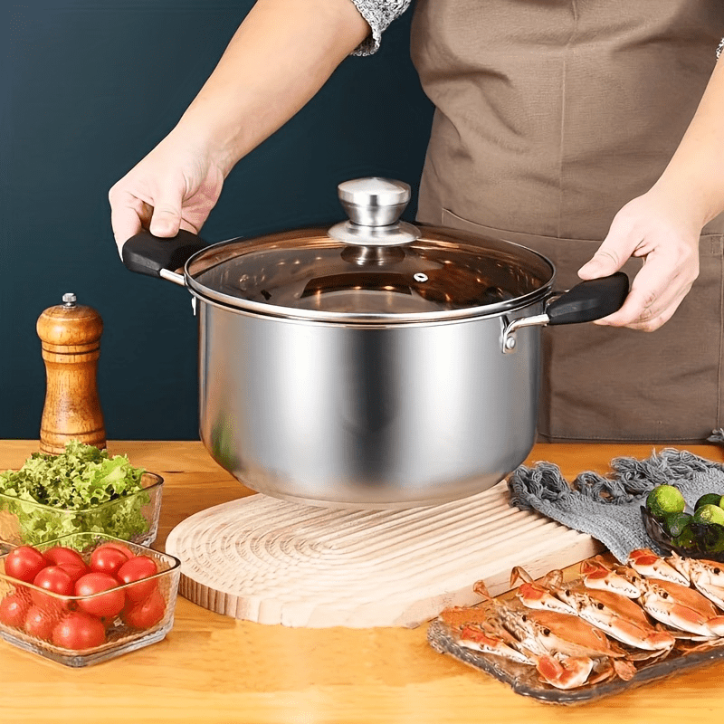 Stainless Steel Stockpot With Lid Small Stock Pot Cooking - Temu