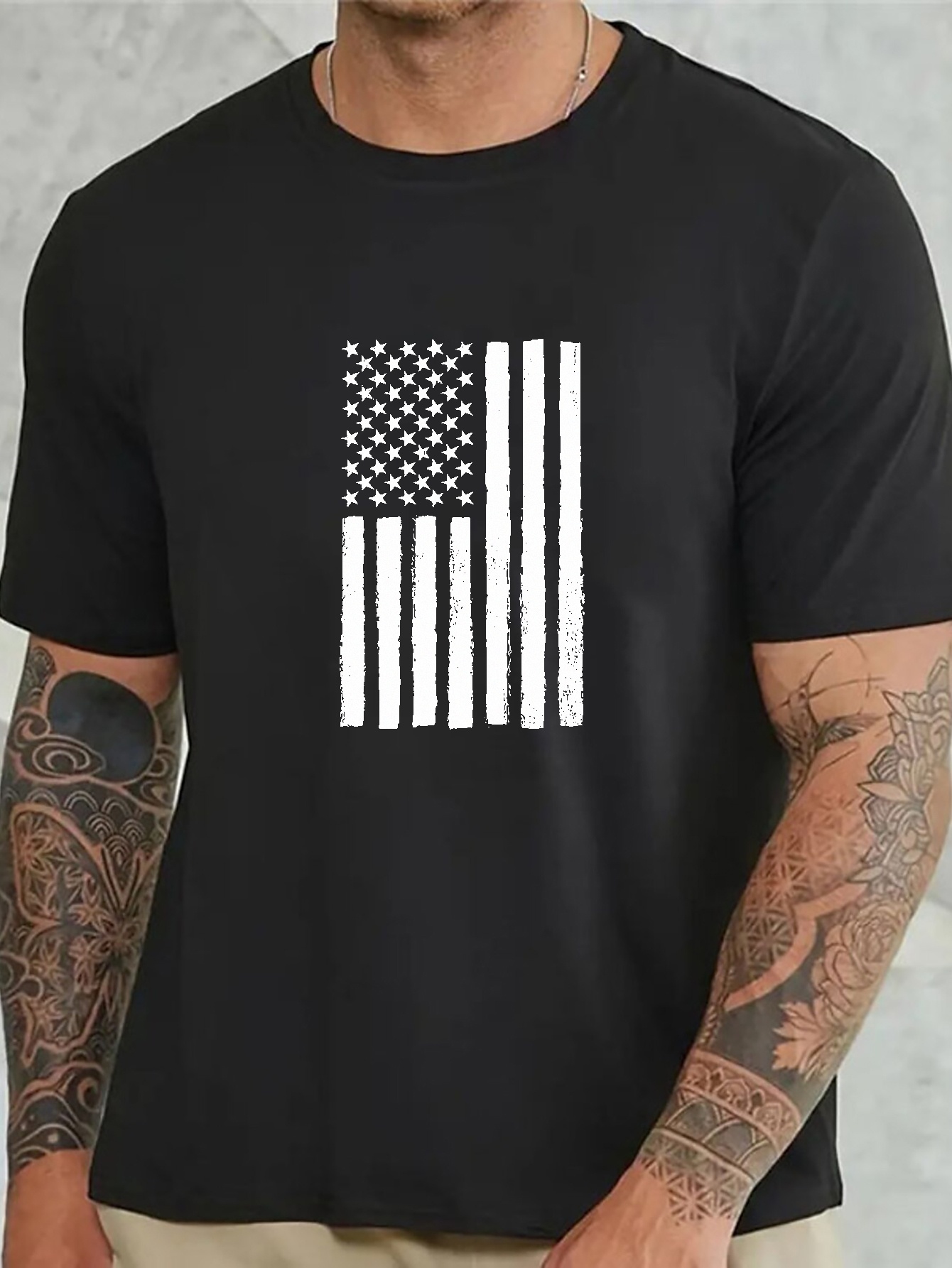 Men's Plus Size american Flag Element Graphic Print Solid - Temu