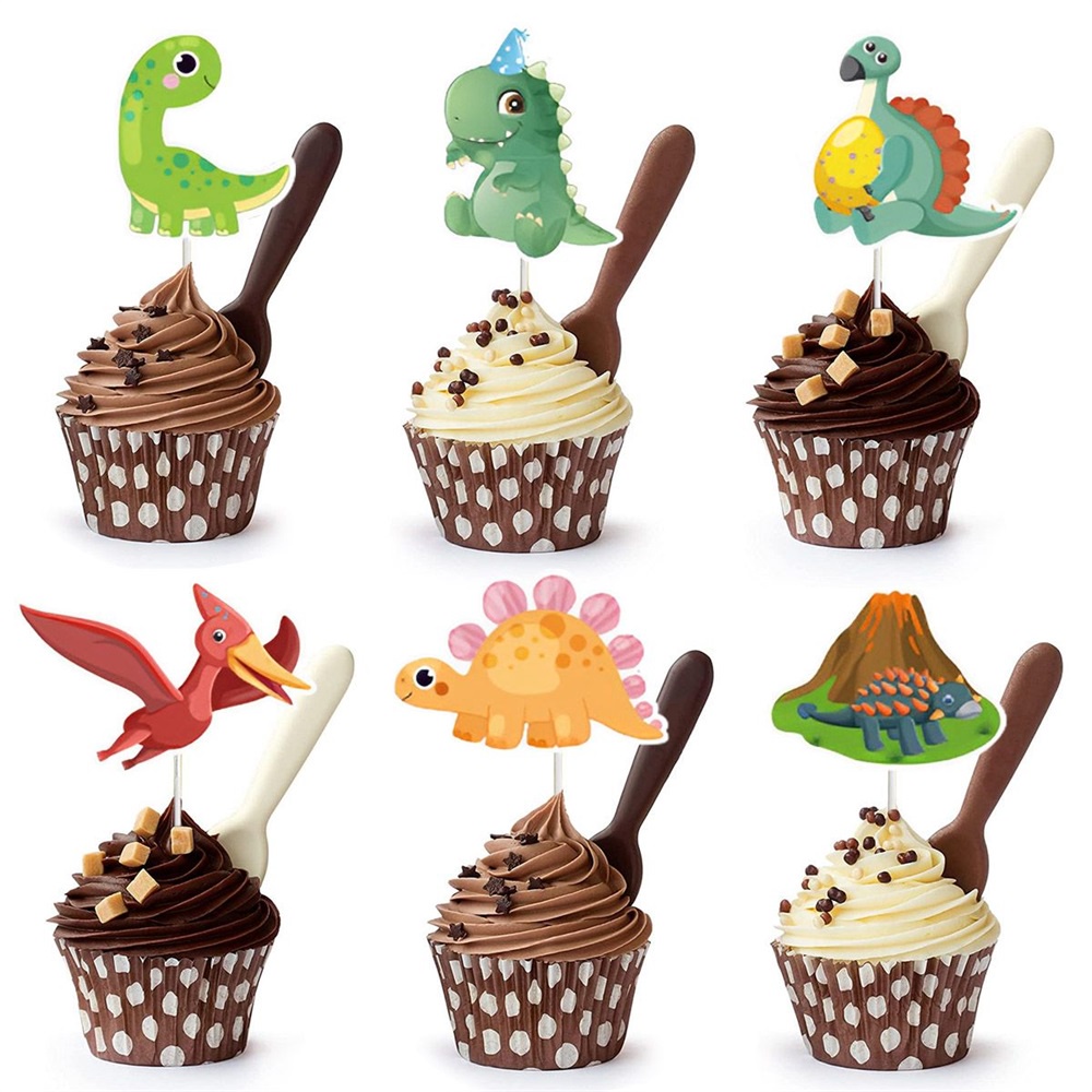 Dinosaur Birthday Cupcake Decorations Dinosaur Cupcake - Temu
