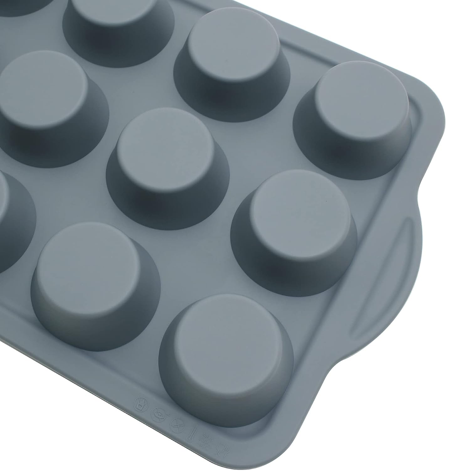 2 Moldes De Silicona Para Muffins (13,38 Pulgadas), Moldes Para Cupcakes  Con 12 Cavidades, Moldes Para Pudín Sin BPA Con Marco Reforzado De Metal,  Acc