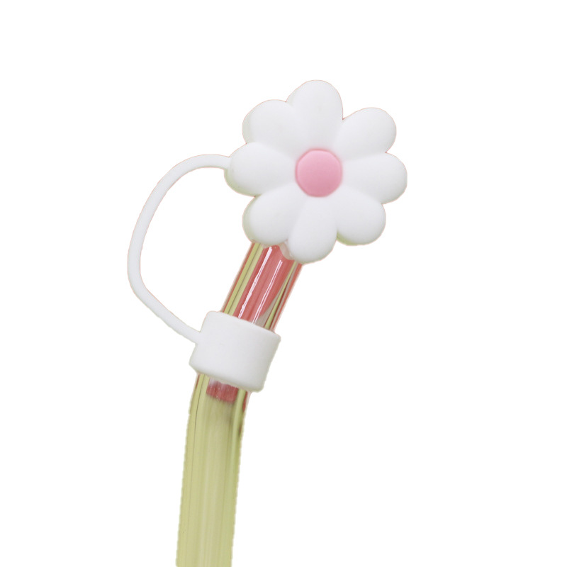 Straw Tips Cover Reusable Straw Toppers Kawaii Flower - Temu