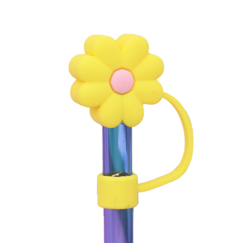 Straw Tips Cover Reusable Straw Toppers Kawaii Flower - Temu