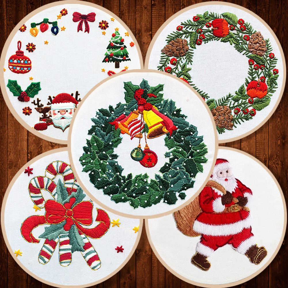Christmas Theme Embroidery Kit 3d Embroidery Starter Kit - Temu