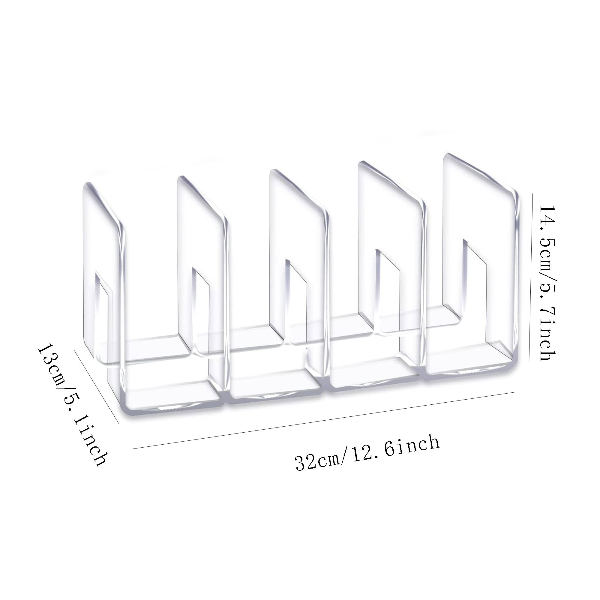 Four compartment Bookshelf Transparent Acrylic Desktop File Temu