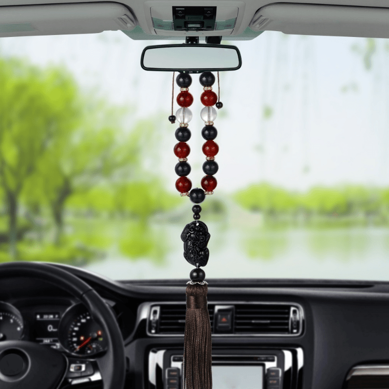 Pixiu Grade Voiture Pendentif Bouddha Perles Rétroviseur - Temu