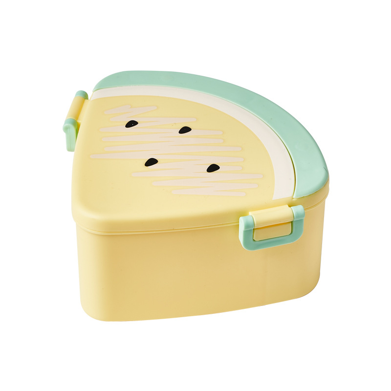 Kawaii Plastic Three Compartment Lunch Box With Compartment For