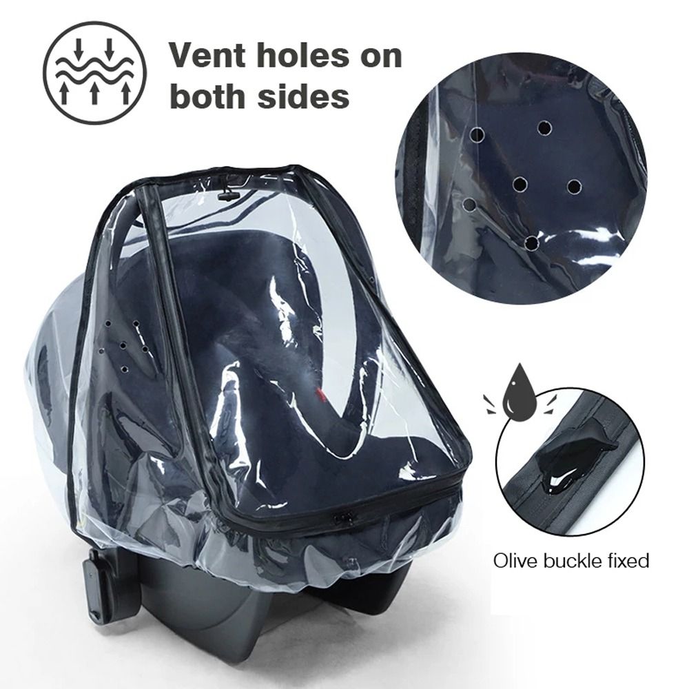 Baby Stroller Rain Cover Umbrella Weather Shield Accessories Universal Size  Protect from Rain Wind Snow Dust Water Proof Ventilate Clear Food Grade