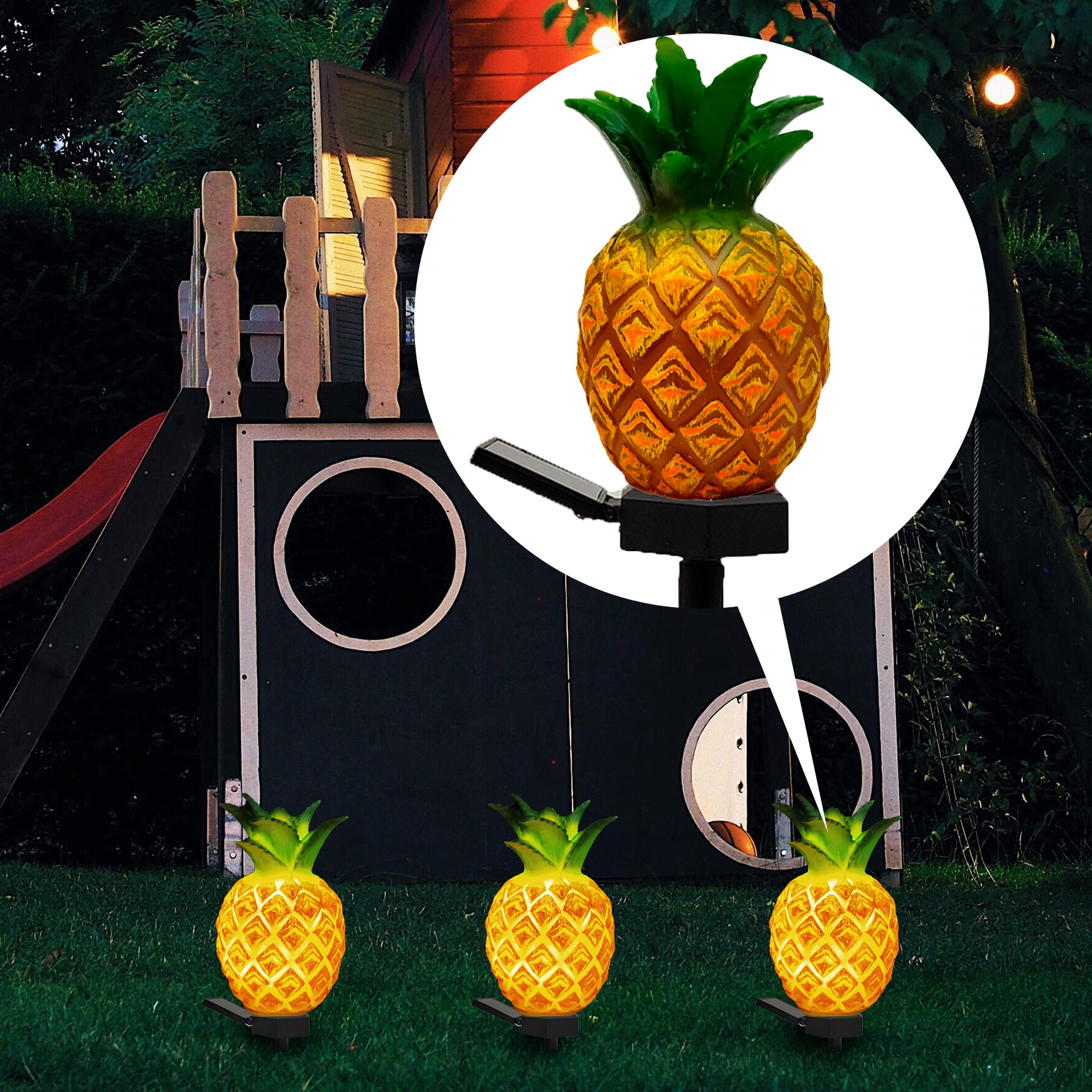 Solar powered deals pineapple lights