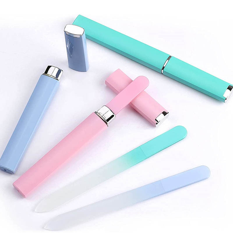

3pcs Professional Crystal Glass Nail File Kit With Double-sided Etching For Women - Perfect For Manicure And Pedicure Care