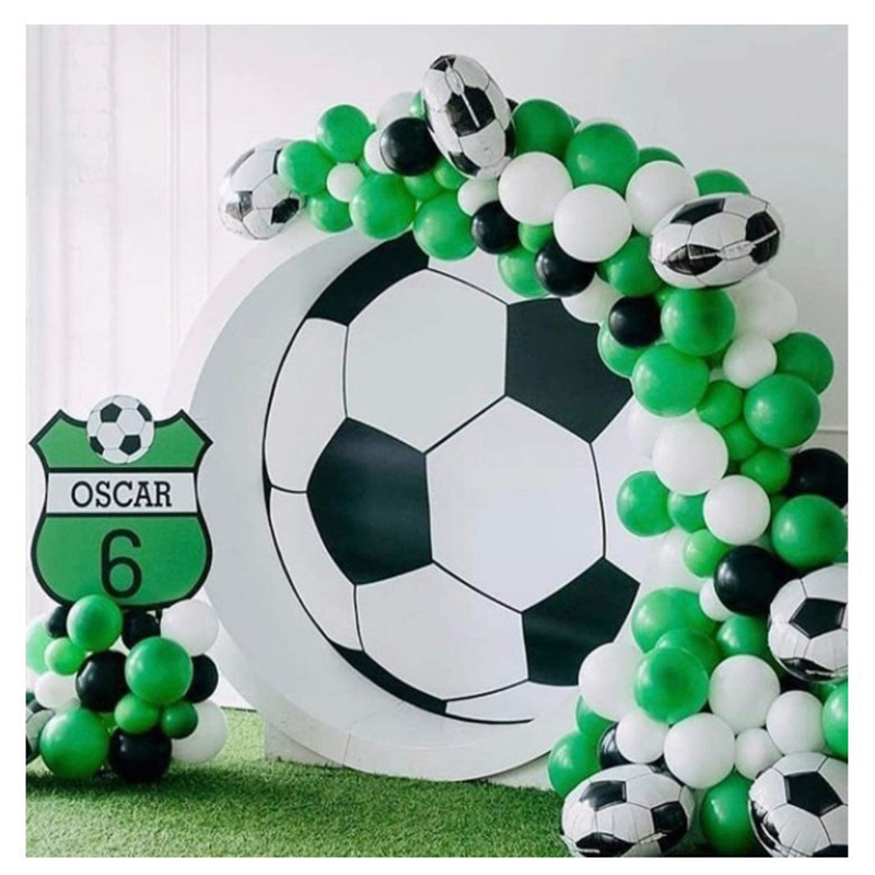 Juego de globos de fútbol para decoración de cumpleaños de 14 años, globo  negro para fiesta de fútbol de niños, globo de aluminio número 14, globo de