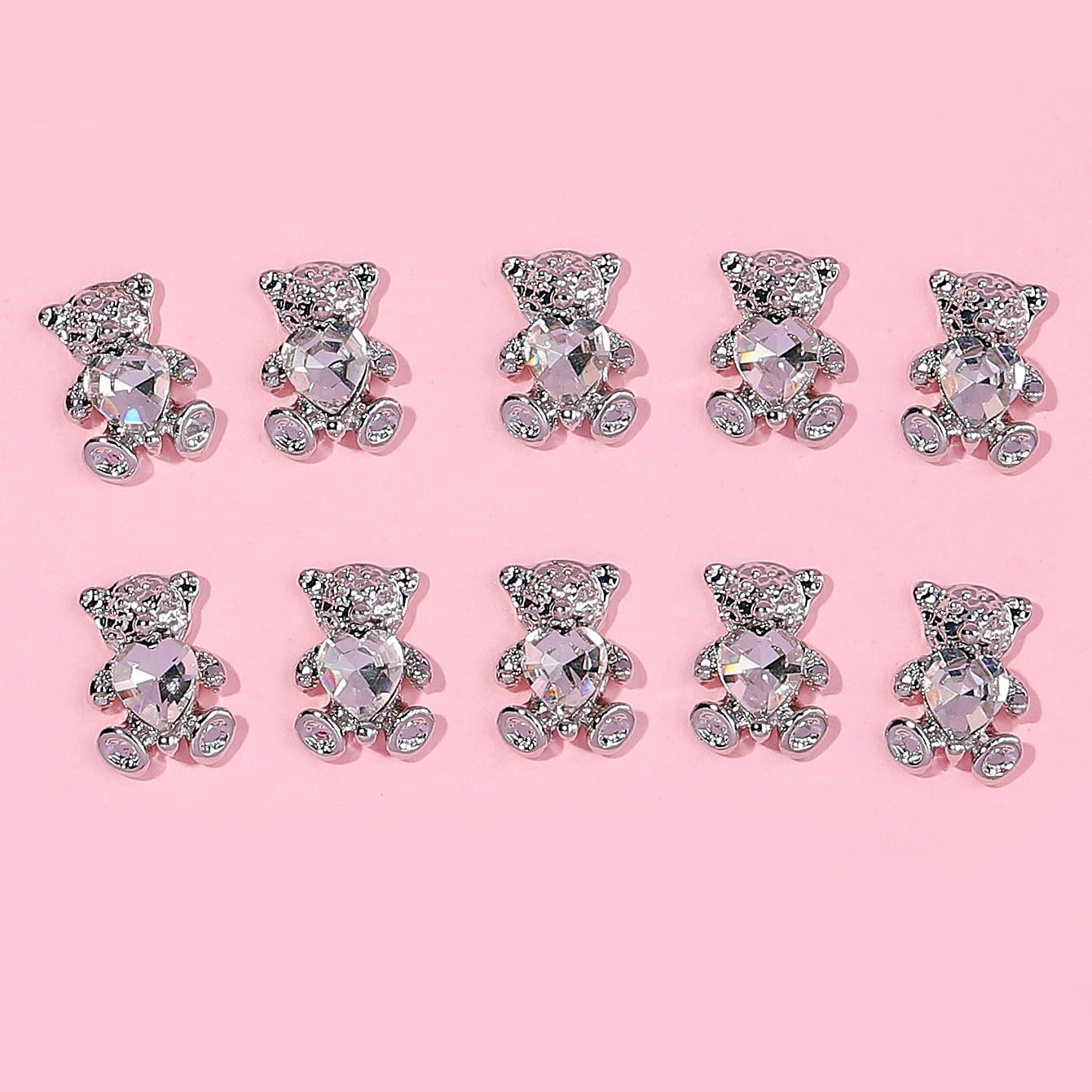1PC 3D Cute Alloy Bear Nail Charm With Moveable Legs and Arms 