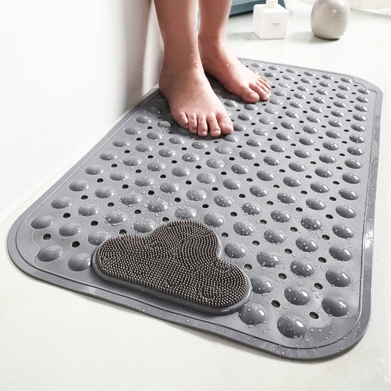 1pc Bathroom Anti-skid Mat With Drain Holes, Suction Cups And Leak-proof  Design For Shower Floor, Bath Mat