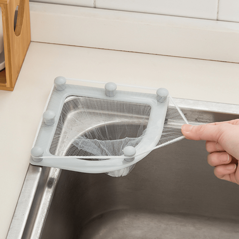 Disposable Sink Strainer - Mesh Bag Drainer Basket with Suction Cup Shelf -  Kitchen Sink Filter Rack - Sink Trash Catcher - Disposable Mesh Sink