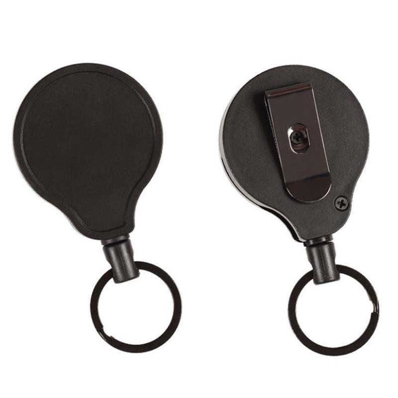 2Pcs Retractable ID Badge Holder Portable Retractable Keychain Flexible Key  Chain Small Keychain