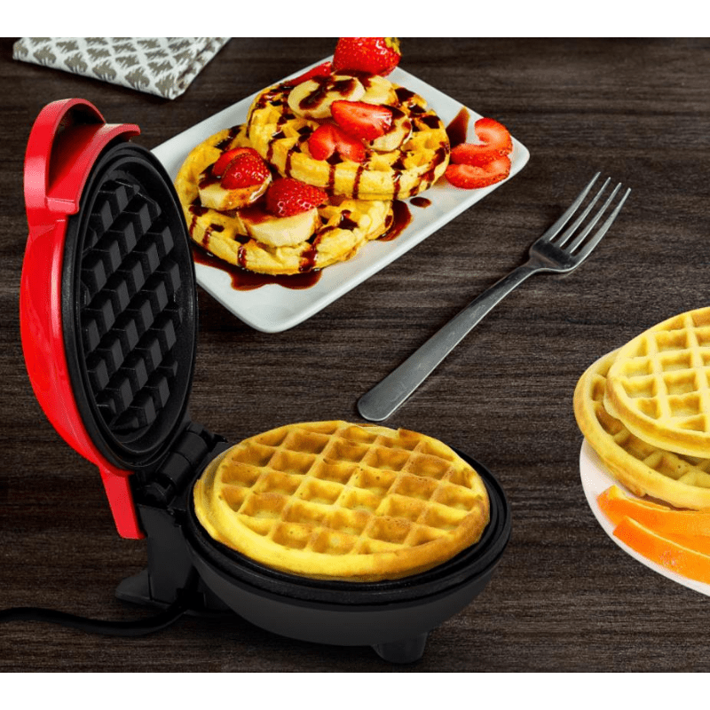 Waffle Maker Mini, sándwich con platos extraíbles 3 en 1, máquina de gofres  para desayuno, pequeña belga, máquina de donas, antiadherente, diseño