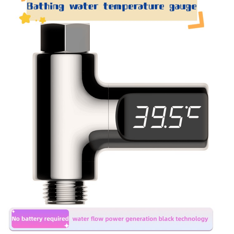 360 Rotating Shower Thermometer Led Digital Display Baby Bath Water  Fahrenheit Celsius Thermometer For Home Bathroom Kitchen Silver
