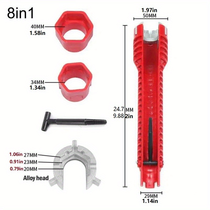 Llave multiusos para grifo y fregadero, herramienta de fontanería,  instalación de reparación de plomería, herramientas manuales para inodoro