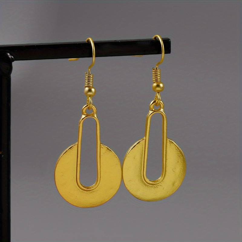 Golden Round Dangle Earrings Retro Bohemian Style Creative Gift For Women Holiday Additions