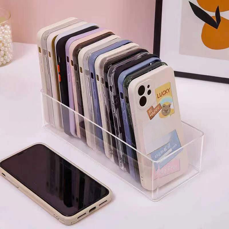 FABROK Plastic iPhone Case Organizer, Clear Storage Holder Box with Lid for  Cell Phone Basic Cases, Multifunctional Phone Case Storage Box for Desk