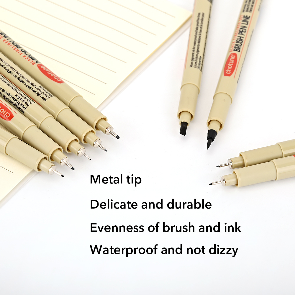 9pcs Felt Tip Pens,drawing Pens,waterproof Pen,art Pens,fineliner