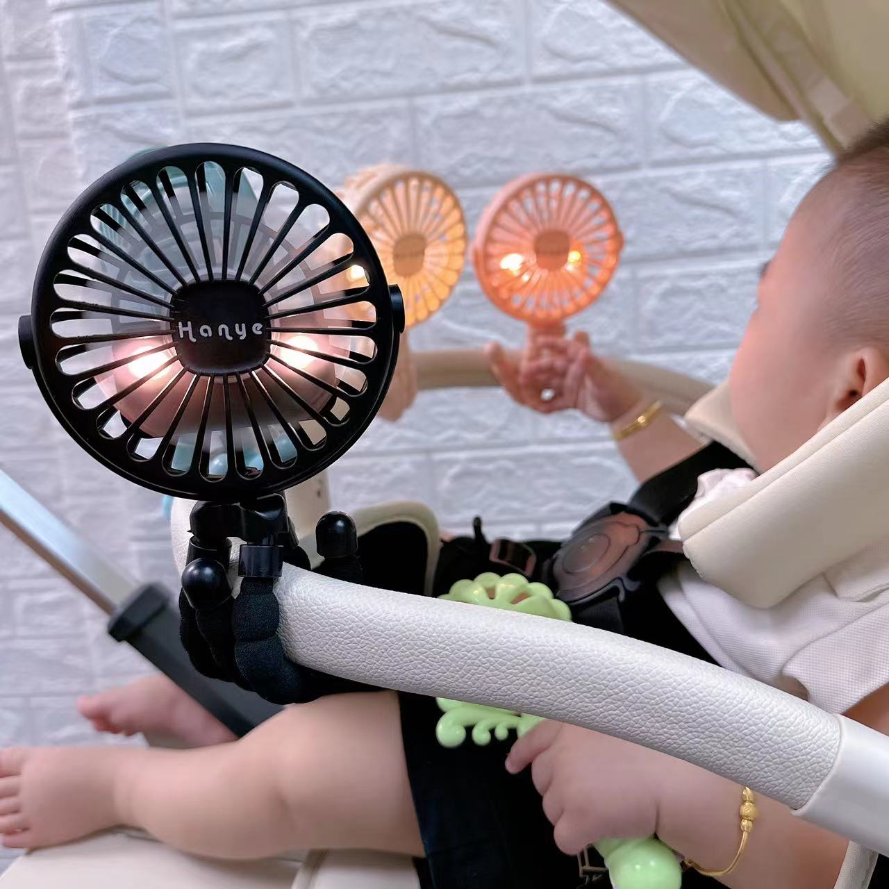Baby Stroller Fan Hand Held Rechargeable Usb Bladeless Small