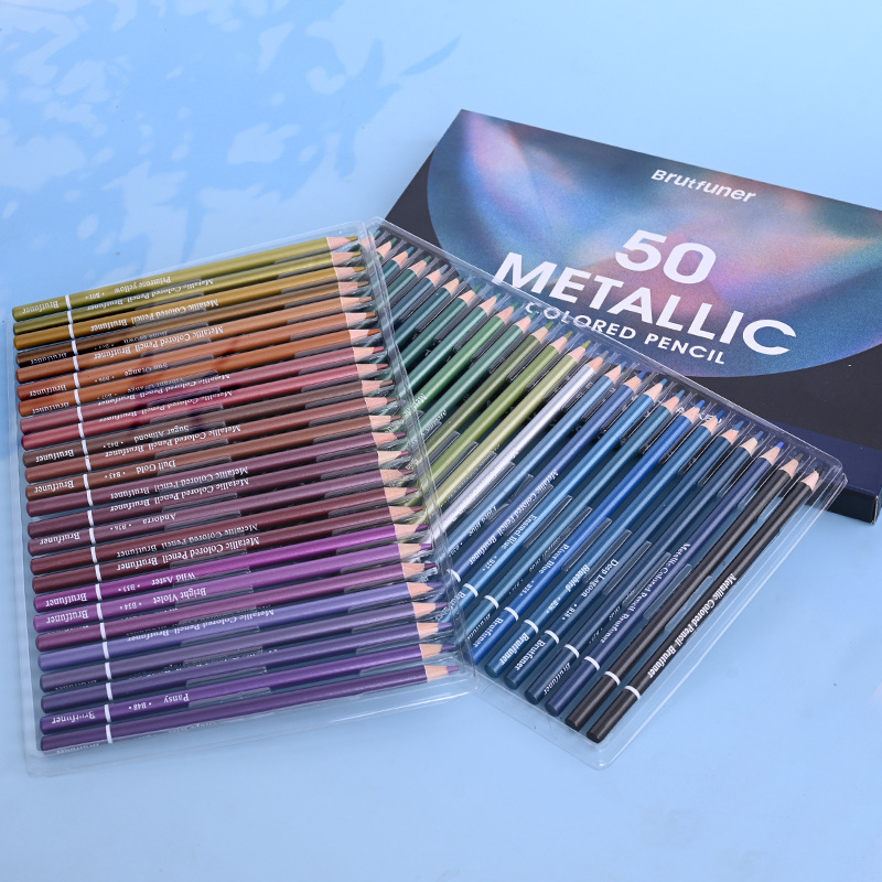 Ccfoud Metallic Colored Pencils For Adult Coloring, Set Of 50 Drawing  Pencils, Soft Core With Vibrant Color, Ideal For Drawing, Blending  Professional Art Supplies For Artists, Coloring And Sketching