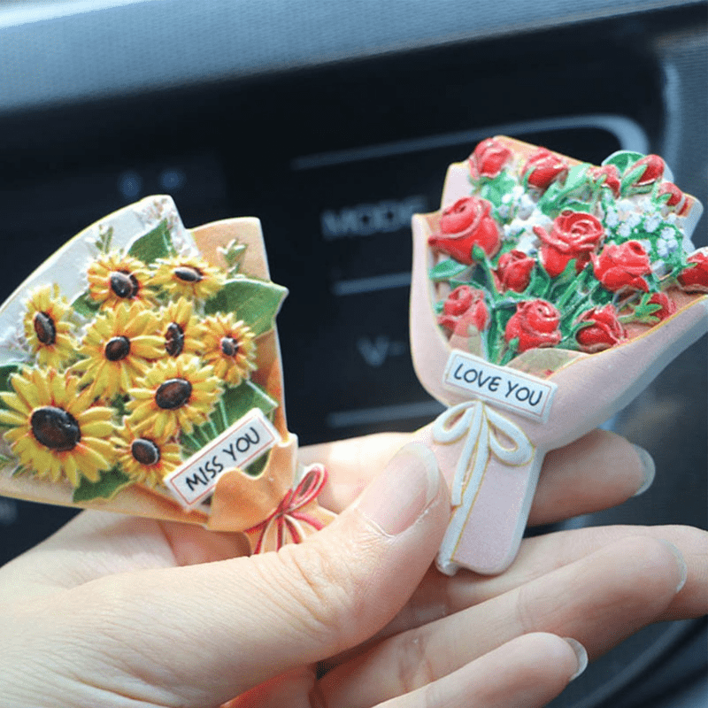 Mini Flower Bouquet Decoration Car Mini Hand Bouquet Car Air - Temu