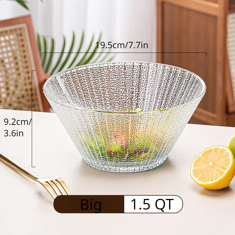 Transparent Glass Bowl, High Temperature Resistant Salad Bowl