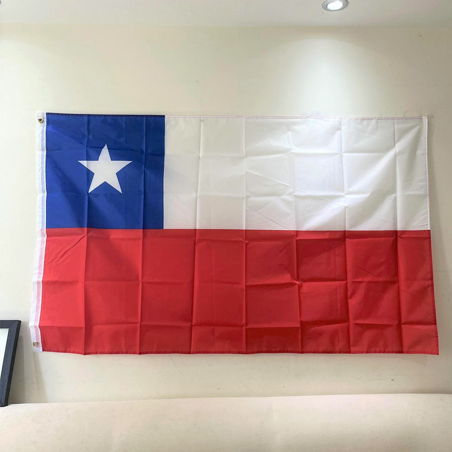 

1pc Cl Chilean National Flag 3*5ft 90*150cm Chile Flag 100% Polyester Banner With 2 Grommets For Hanging Home Decor Room Decor