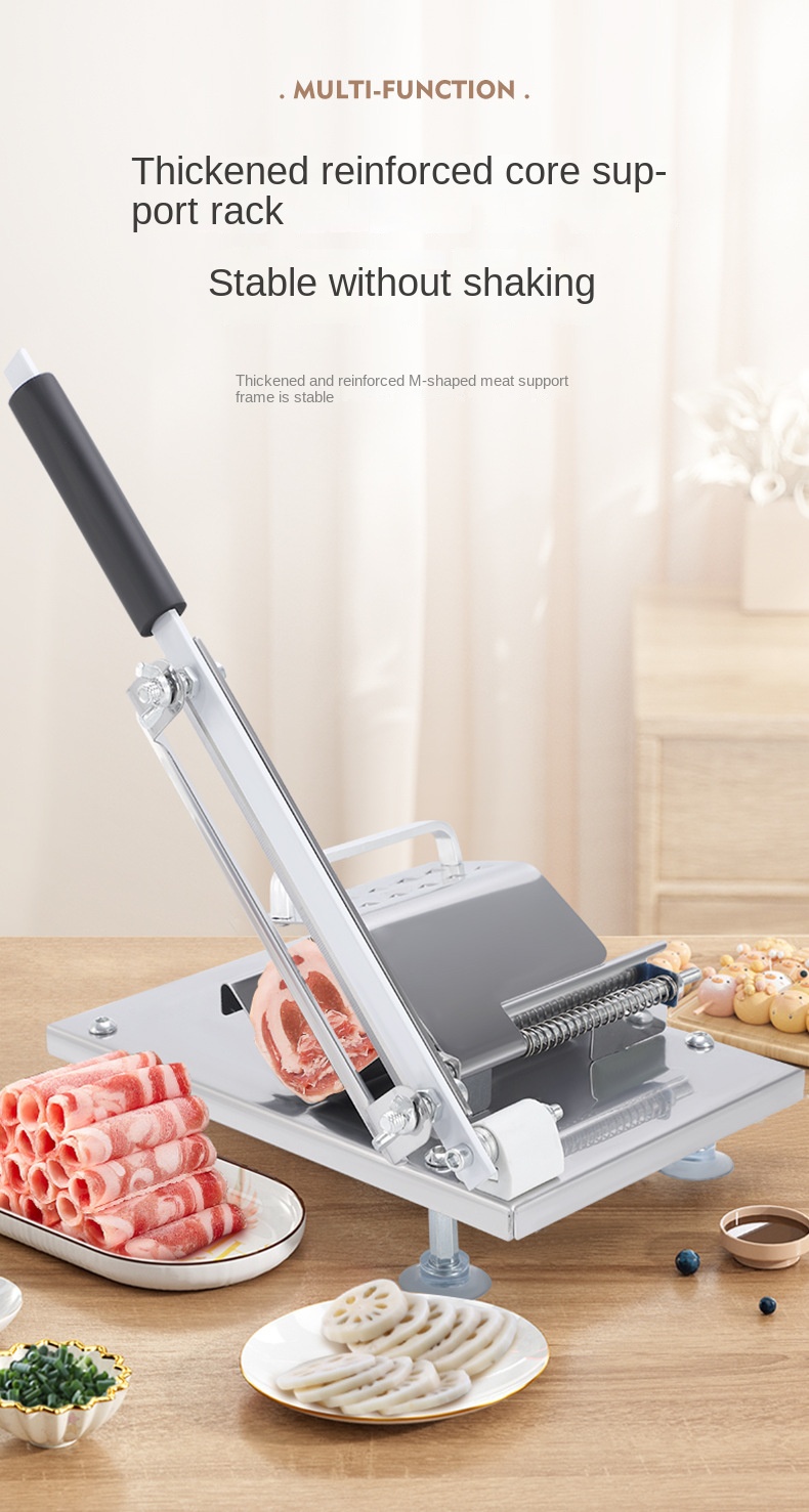 Manual Frozen Meat Slicer Slicing Machine Frozen Beef Mutton Bacon Slicer  Ribs Cutting Machine