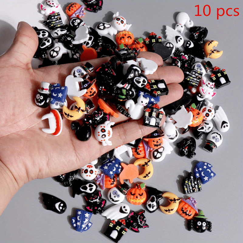 Halloween Beads Enamel Charms for Jewelry Making Assorted Skull Evil Eye  Pumpkin Loose Beads Spooky Spider Bat Ghost Pumpkin Pendants for Holiday