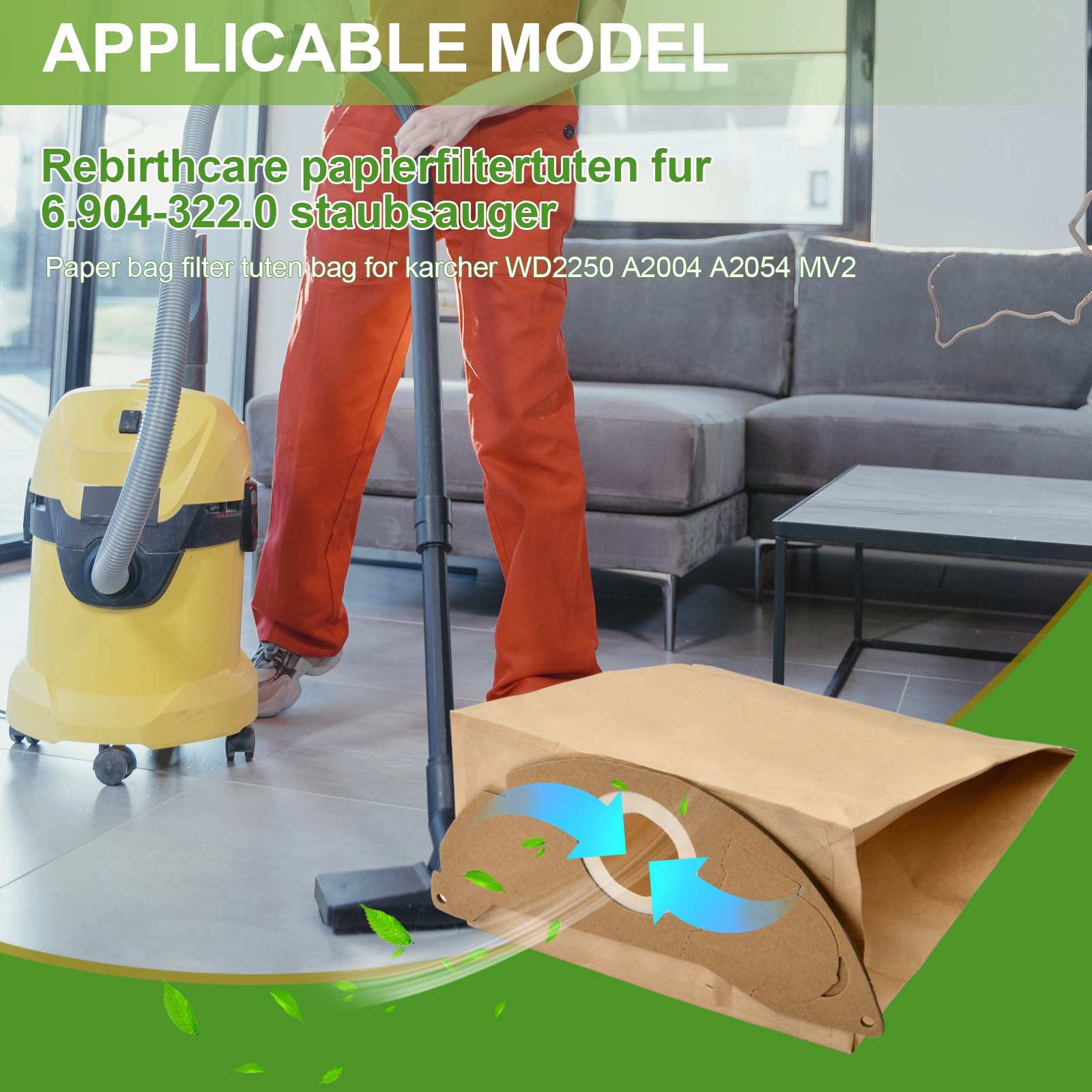 Shop Vac 90671 Bagkarcher Wd3 Vacuum Cleaner Dust Bags - High