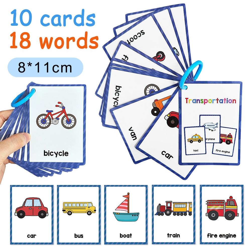 24 Transport Flashcards / Image Cards for Kids preschoolers