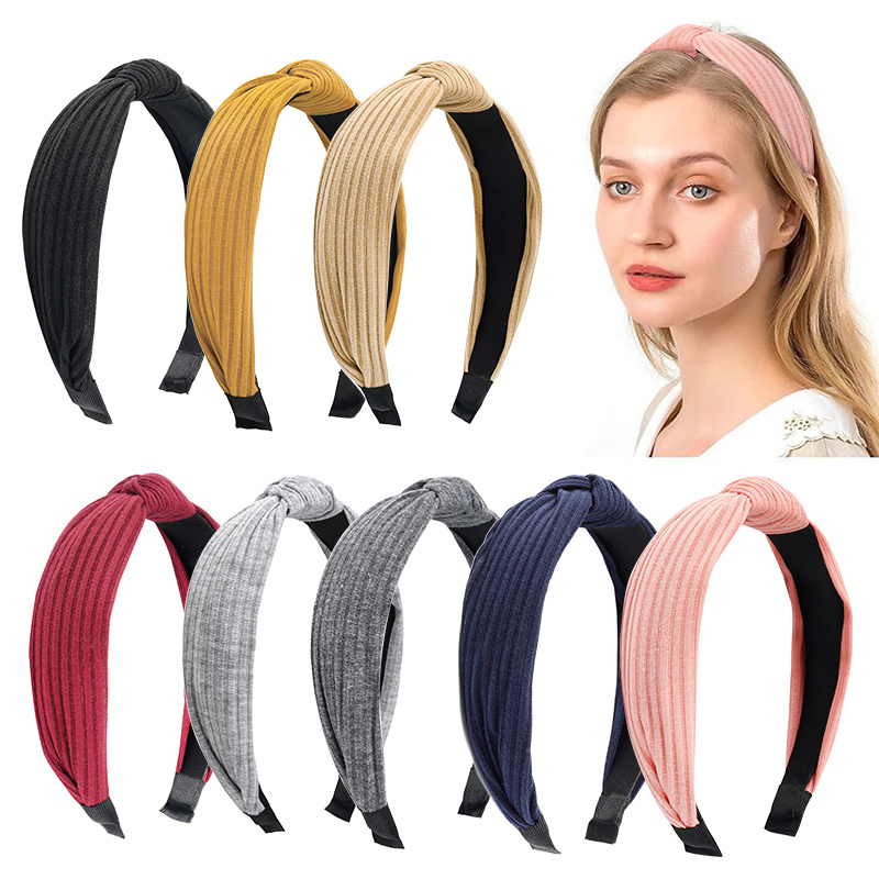 Women Headband Hairband Bow Dots Wide Knot Cross Tie Hair Band Hoop  Accessories