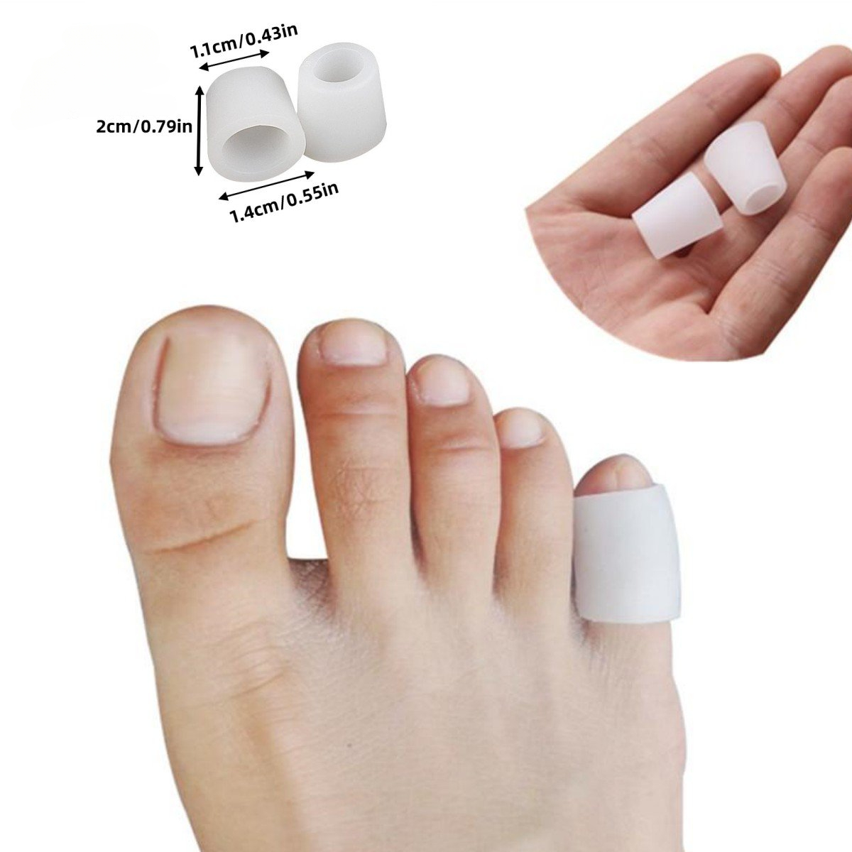 5\2pcs Silicone Finger Protector Gel Tubes Little Toe Protector