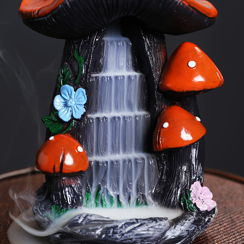 Resin Mushroom Waterfall Backflow Incense Burner Incense - Temu Canada