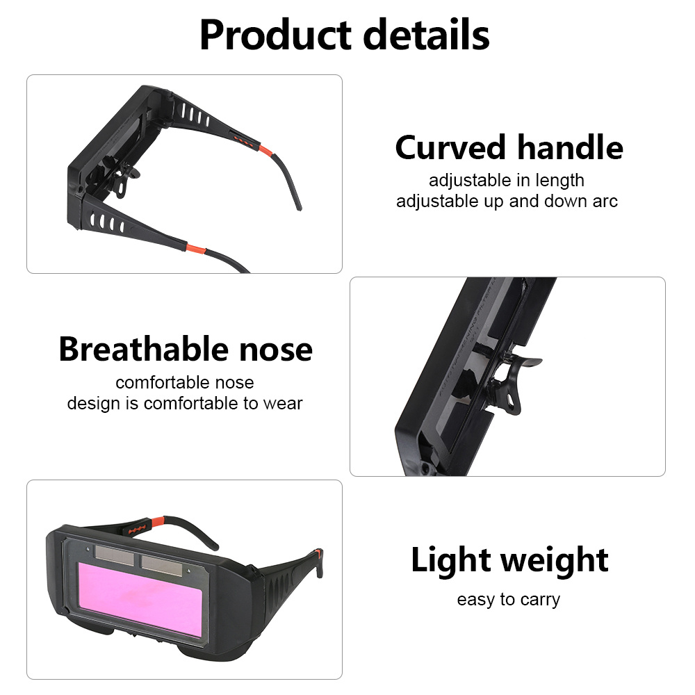 Lunettes De Soudage Auto-Obscurcissantes Solaires LCD – Protection Yeux TIG MIG – Teinte 9-13 – Ultra Légères