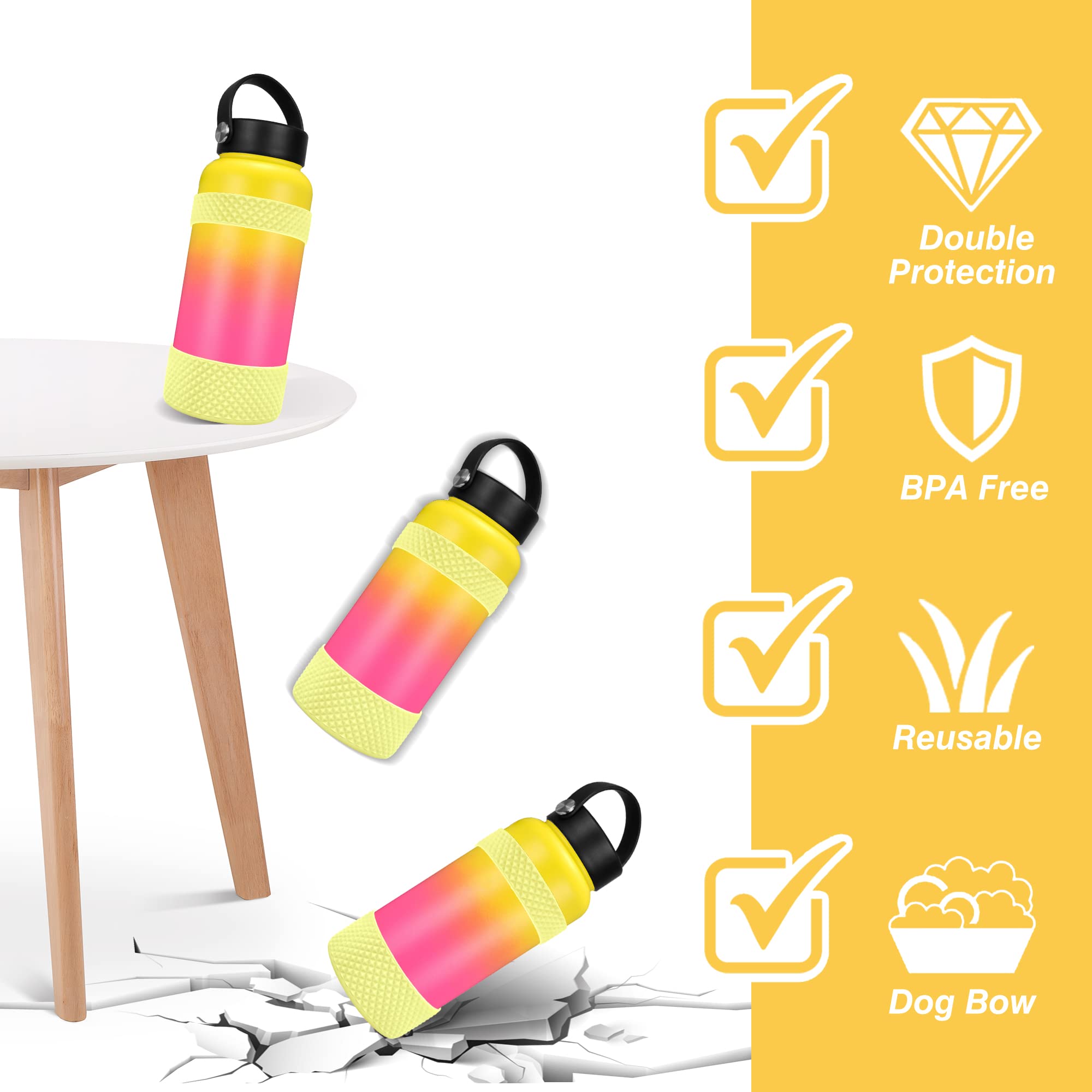 DGQ 4 Pieces Water Bottle Silivone Sleeve Bottle Bottom Base Protective  Cover Glass Spray Bottle Protective Silione Boot Washable Rubber Bottom  Base